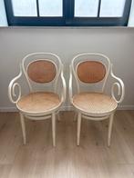 Vintage Thonet-stijl stoelen met rotan – set van 2, Antiek en Kunst, Ophalen