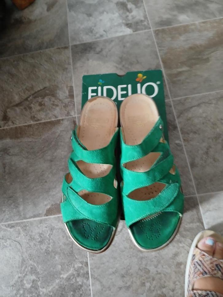 Fidelio damesslippers groen 41 uitneembare zolen, Kleding | Dames, Schoenen, Zo goed als nieuw, Slippers, Groen, Ophalen