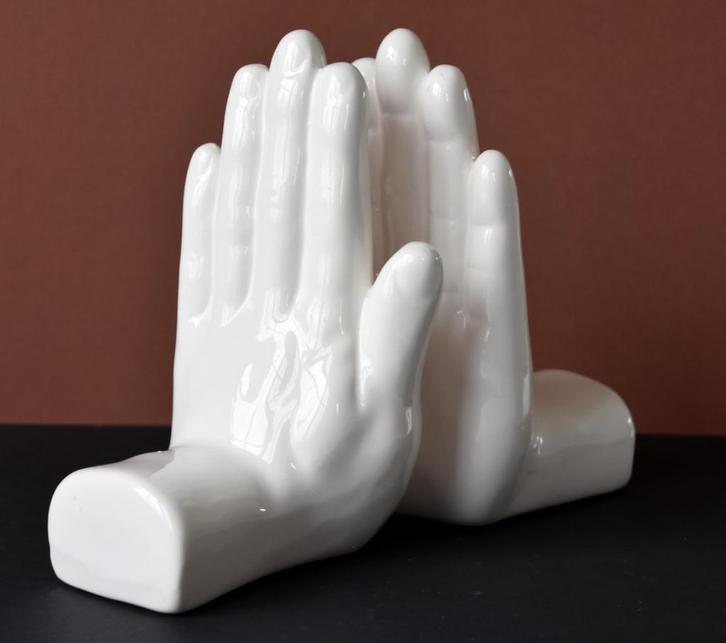 Popart boekensteunen handen, Antiek en Kunst, Curiosa en Brocante, Ophalen