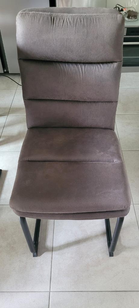 4st. Eetkamerstoelen, kleur antraciet-grijs  te Sint NIklaas, Huis en Inrichting, Stoelen, Zo goed als nieuw, Stof, Grijs, Ophalen