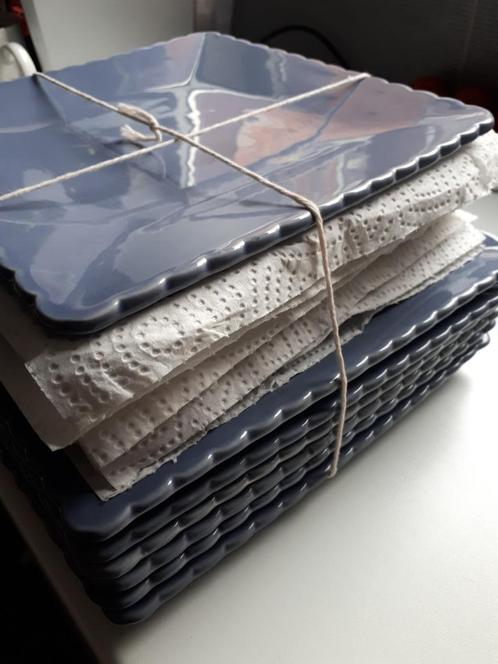 Vierkante borden CASA  2x6 --- Landelijke placemats e.a., Huis en Inrichting, Keuken | Servies, Nieuw, Bord(en), Effen, Porselein