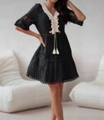 Jurk maat 38 zwarte kleur kant en macramé, Maat 38/40 (M), Sans marque, Zwart, Nieuw