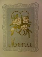 ancien double menu manuscrit 1954, Envoi