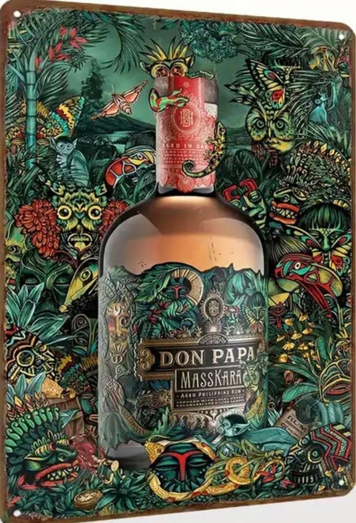 Metalen reclamebord Don papa rum 4  - retro vintage mancave, Verzamelen, Merken en Reclamevoorwerpen, Zo goed als nieuw, Reclamebord