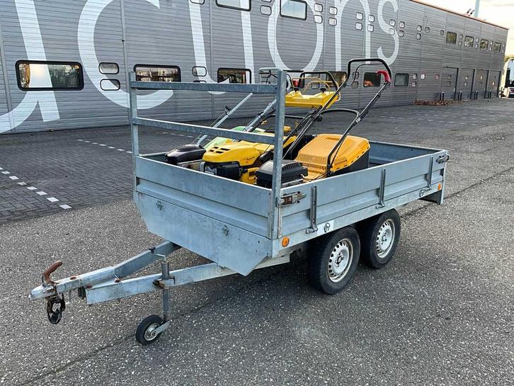 Tandemas Aanhangwagen Met 3x Grasmaaier, Auto diversen, Aanhangers en Bagagewagens, Gebruikt
