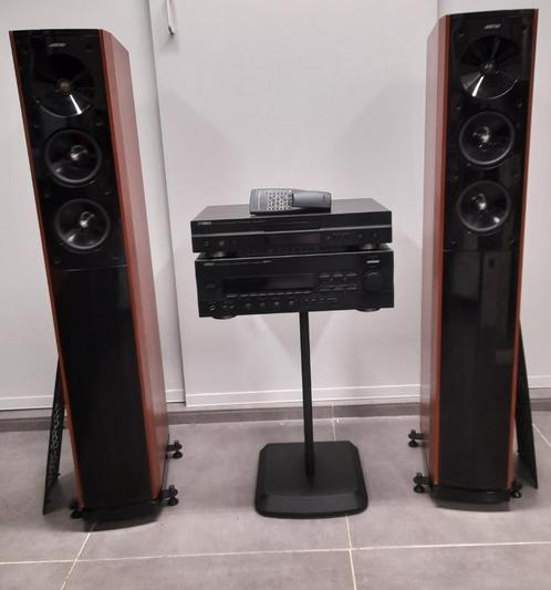 Design luidsprekers JAMO en stereo YAMAHA apart te koop, Audio, Tv en Foto, Luidsprekerboxen, Zo goed als nieuw, Front, Rear of Stereo speakers