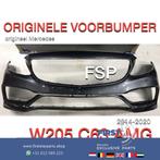 C63 S AMG BUMPER ZWART Mercedes C Klasse BUMPER 2014-2020 W2, Pare-chocs, Avant, Utilisé, Enlèvement ou Envoi