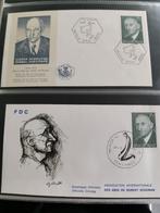 Belgie 1967 - FDC Robert Schuman, landkaart, Met envelop, Europa, Ophalen of Verzenden, Gestempeld