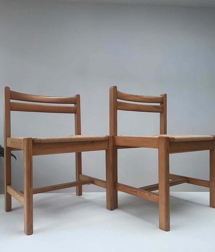 Set asserbo papierkoord stoelen grenen Scandinavisch, Huis en Inrichting, Stoelen, Ophalen