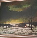 Schilderij sneeuwlandschap RIK MOLSEN, Huis en Inrichting, Ophalen, 50 tot 75 cm, Zo goed als nieuw, Schilderij