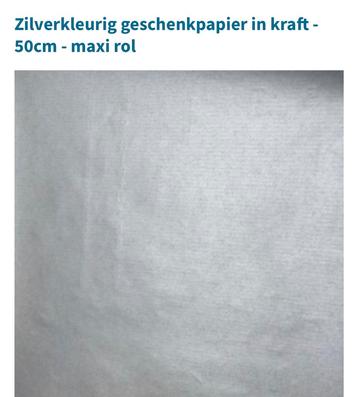 Zilver craft papier 50cm breed 250m op de rol