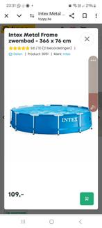 Intex zwembad met afdekzeil 366 x 366, inclusief filter, Enlèvement ou Envoi, Couverture de piscine