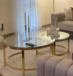 Table basse ronde, Maison & Meubles, Tables | Tables de salon, Enlèvement, Utilisé, Rond, Verre