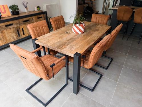 Table à manger style industriel Maxfurn (160x90), Huis en Inrichting, Tafels | Eettafels, Zo goed als nieuw, 50 tot 100 cm, 150 tot 200 cm