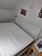 Ikea bedframe Nesttun met matras en lattenbodem, Ophalen, Wit, Tweepersoons, 140 cm