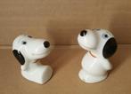 2 Snoopy figuurtjes (keramiek), Ophalen of Verzenden, Snoopy, Gebruikt, Beeldje of Figuurtje