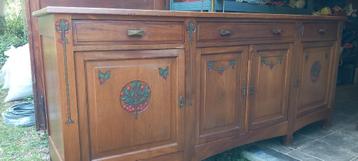 Originele dressoir, lage buffetkast met art deco elementen beschikbaar voor biedingen