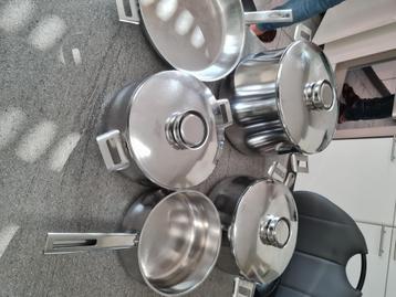 Potten en pannen, Inox, Plaque céramique, Enlèvement, Utilisé