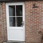 2 witte houten buitendeuren, nog in goede staat, Porte extérieure, 200 à 215 cm, Verre, 100 à 120 cm
