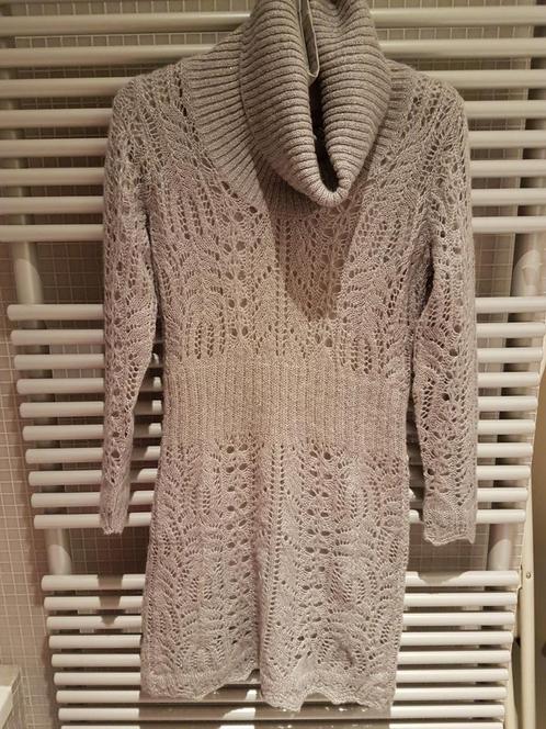 Grijze wollen jurk + onderjurk Talking French maat S, Kleding | Dames, Jurken, Gedragen, Maat 36 (S), Grijs, Boven de knie, Ophalen of Verzenden