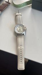Herenhorloge Diesel wit lederen band, Polshorloge, Zilver, Ophalen, Overige merken