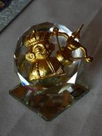 bohemian kristal- horoscoopteken boogschutter-goudkleurig, Antiek en Kunst, Ophalen