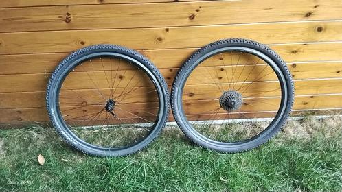 Paire de roues de vélo, Fietsen en Brommers, Fietsonderdelen, Gebruikt, Mountainbike, Wiel, Ophalen