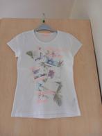 Wit t-shirt met opdruk maat 134/140, heel goede staat, Kinderen en Baby's, Ophalen of Verzenden, Zo goed als nieuw, Meisje, Shirt of Longsleeve