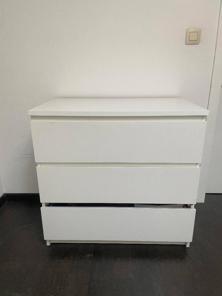 Witte ladekast (Ikea Malm), Huis en Inrichting, Kasten | Ladekasten, Gebruikt, Minder dan 100 cm, 50 tot 100 cm, 25 tot 50 cm