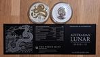 Perth Mint Lunar 3 Dragon/Draak 1oz zilver 2024 GILDED, Postzegels en Munten, Zilver, Ophalen of Verzenden, Losse munt
