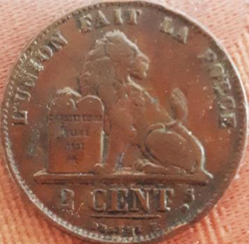 BELGIQUE : 2 CENTIMES 1870 KM 35,1, Envoi, Bronze, Monnaie en vrac