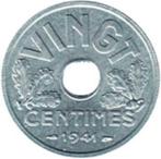 20 centimes Etat vichy français  1941, Frankrijk, Losse munt, Verzenden