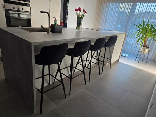 Mooie barkrukken velvet zwart, Huis en Inrichting, Barren, Zo goed als nieuw, Ophalen