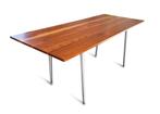 Tafel / bureau op vintage onderstel, Huis en Inrichting, Tafels | Eettafels, Ophalen, Gebruikt, Vintage, Vijf personen of meer