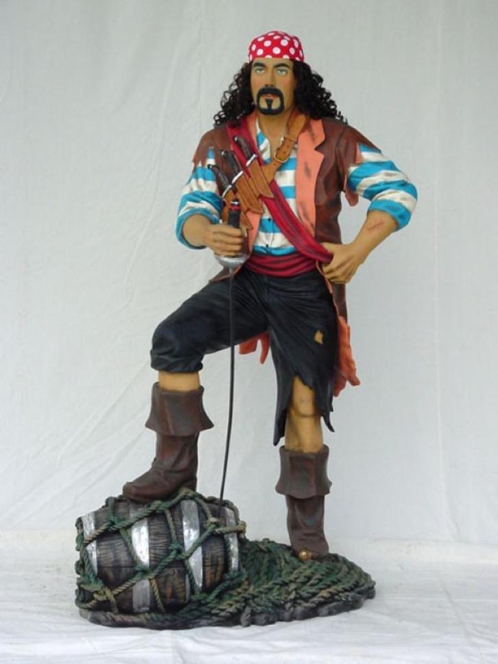 Piratenbeeld 199 cm - piraat polyester beeld, Verzamelen, Beelden en Beeldjes, Nieuw, Ophalen
