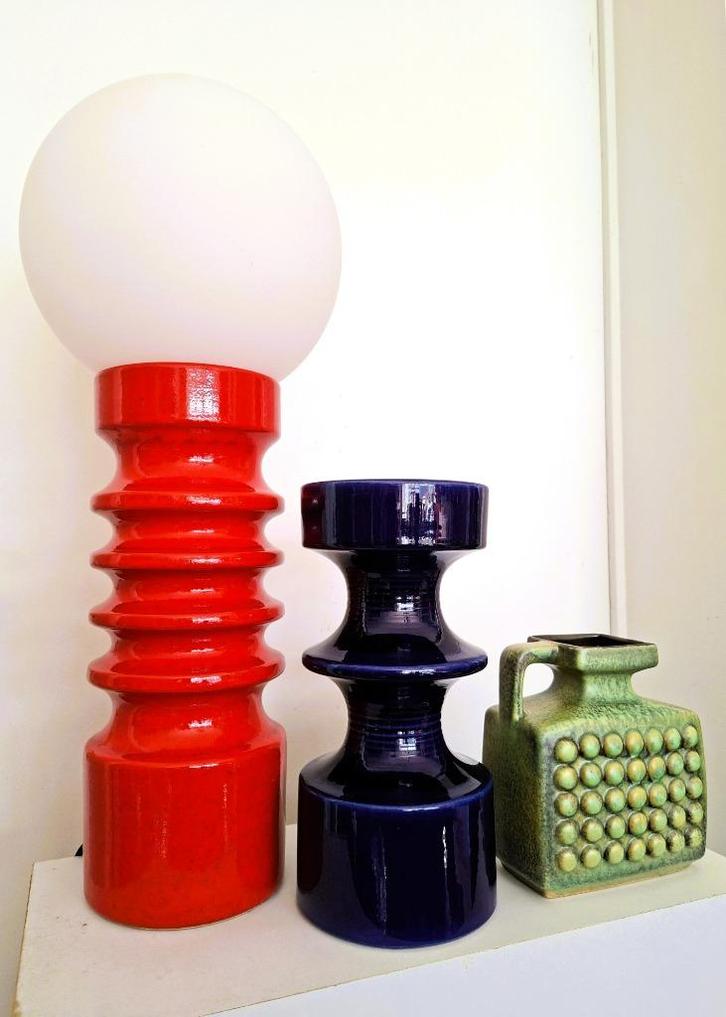 Space Age bollamp West Germany, Huis en Inrichting, Lampen | Tafellampen, Zo goed als nieuw, 50 tot 75 cm, Glas, Overige materialen