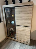 Vitrinekast, Huis en Inrichting, Ophalen, Met deur(en), 100 tot 150 cm, Eikenhout