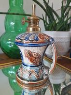 Lampe à huile Art nouveau Wasmuël Barbotine avec oiseaux ver, Antiquités & Art, Enlèvement ou Envoi