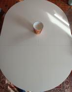 Table extensible de salle à manger 155x110cm en bois blanc, 100 à 150 cm, Autres essences de bois, 150 à 200 cm, Utilisé