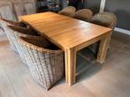 Massief houten verlengbare tafel, Huis en Inrichting, 200 cm of meer, 100 tot 150 cm, Eikenhout, Zo goed als nieuw