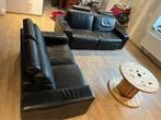 Magnifique salon cuir noir, Comme neuf, Cuir