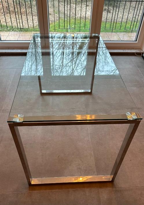 Table en verre moderne à vendre, Huis en Inrichting, Tafels | Salontafels, Gebruikt, 75 cm of meer, 50 tot 100 cm, 100 tot 150 cm