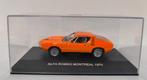 Alfa Romeo Montreal oranje 1970 1:43 in vitrinedoosje, Hobby en Vrije tijd, Ophalen of Verzenden