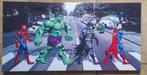 Canvas Abbey Road met Marvel figuren, Verzamelen, Ophalen of Verzenden, Zo goed als nieuw, Fantasy