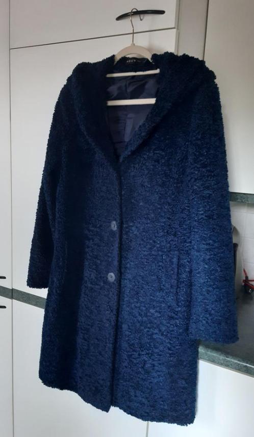 Damesjas mantel teddy, Kleding | Dames, Jassen | Winter, Zo goed als nieuw, Maat 46/48 (XL) of groter, Blauw, Ophalen of Verzenden