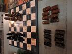 Marmeren schaakbord met 32  pionnen, Ophalen of Verzenden, Zo goed als nieuw