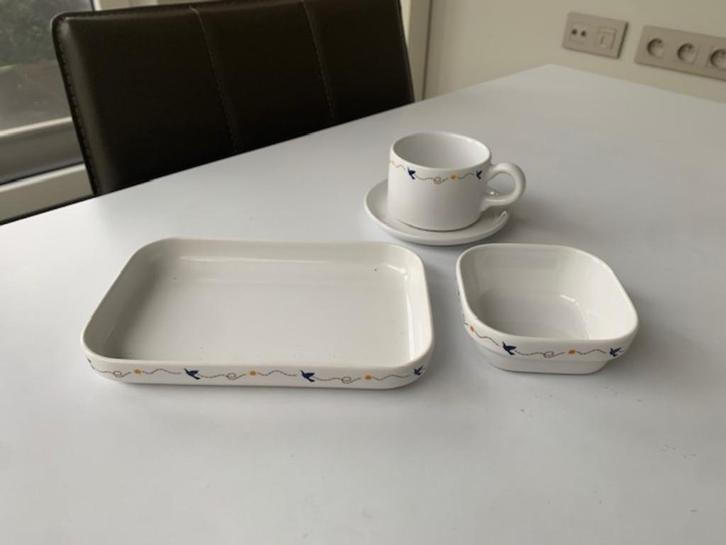 Sabena - porcelein - lijnvluchten - ontwerp Magritte, Verzamelen, Sabenasouvenirs, Zo goed als nieuw, Ophalen of Verzenden