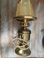 Antieke lamp in messing en perkament, 33cm hoog, Antiek en Kunst, Verzenden