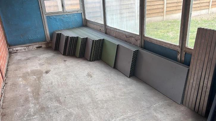 Kunststof klikpanelen / kunststof sandwich panelen, Doe-het-zelf en Bouw, Platen en Panelen, Zo goed als nieuw, Overige materialen