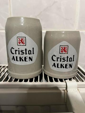 2 Bierpullen Cristal Alken disponible aux enchères